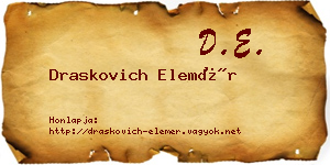 Draskovich Elemér névjegykártya