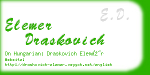 elemer draskovich business card